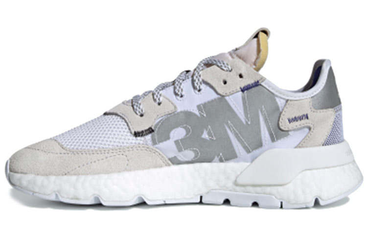Adidas Originals Nite Jogger Mesh, TPU, Suede Slip Resistant Lightweight Low top Casual Shoes Unisex White Gray