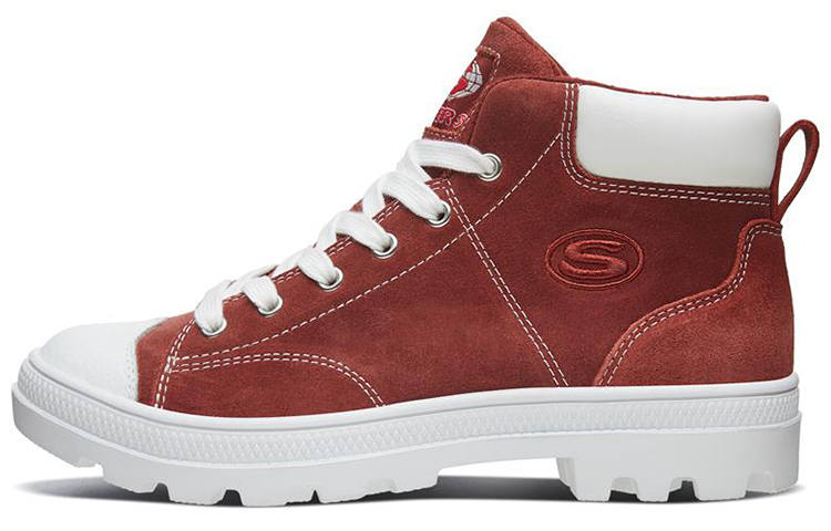 Skechers Roadies Combat Boots Women's Mid Top Reddish Umber