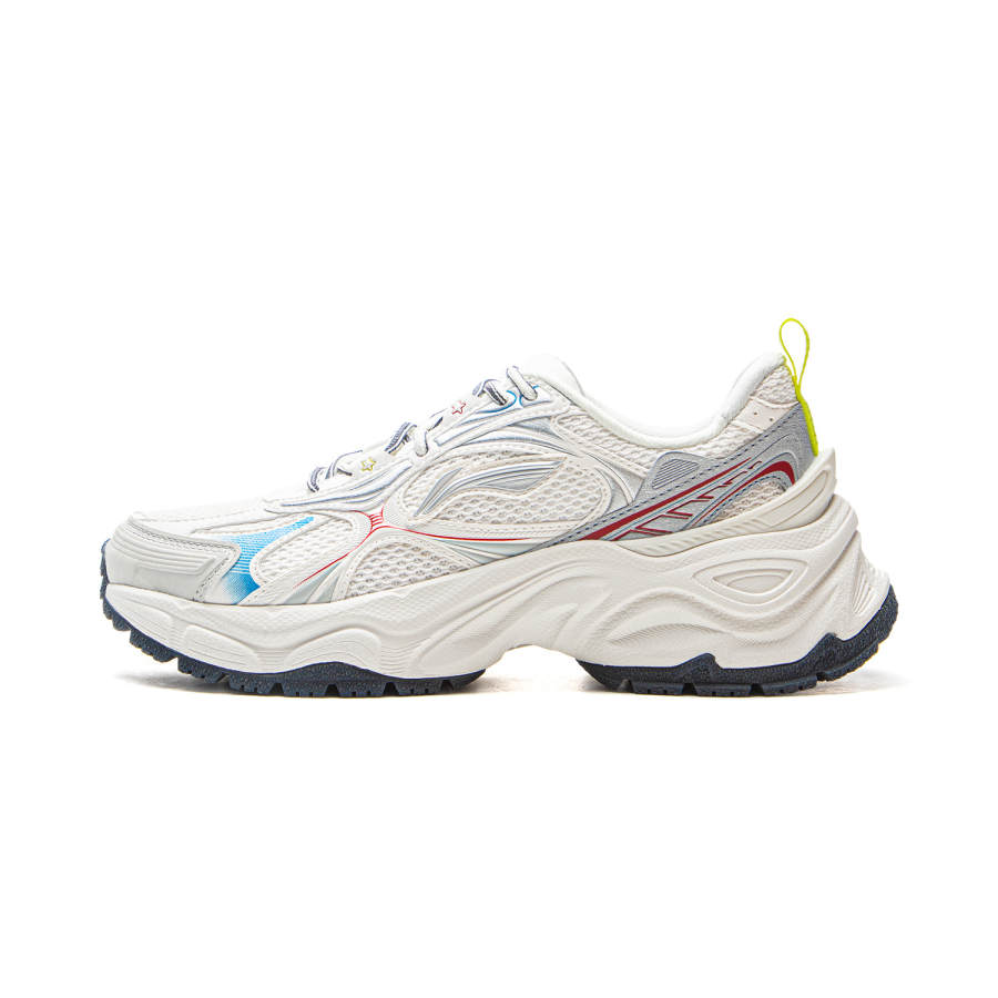 Li-Ning Li Ning Star Ring Slip Resistant, Abrasion Resistant, Breathable Low top Casual Shoes Women's White Silver