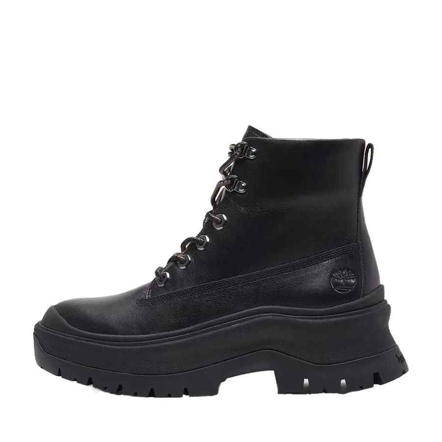 Timberland Roxie Lane Leather Crew Combat Boots Women's Black