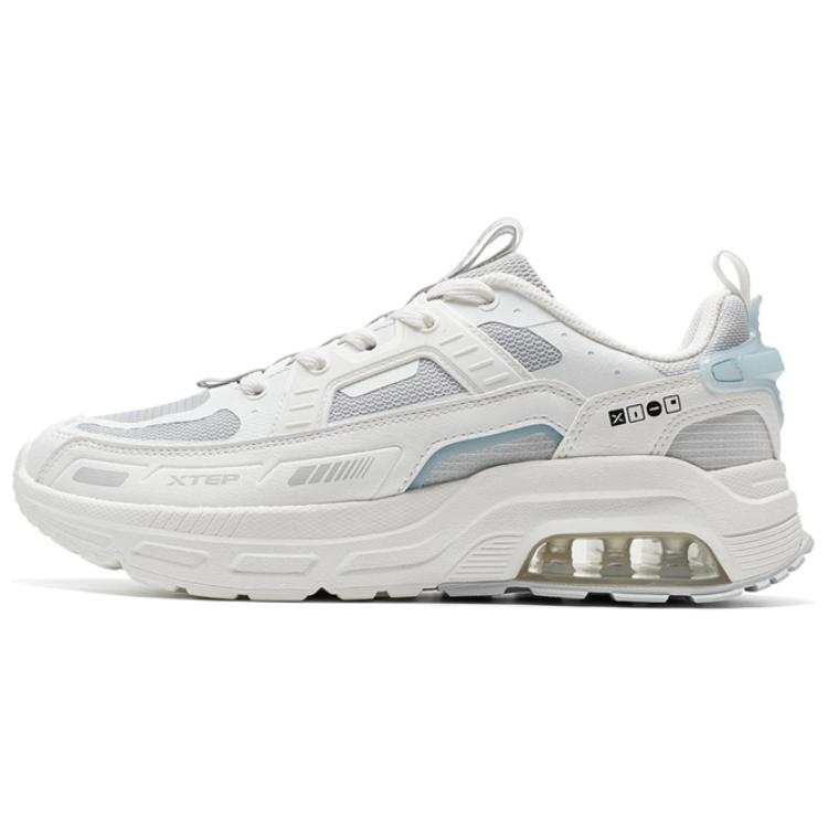 XTEP Synthetic Leather Slip Resistant Abrasion Resistant Low top Casual Shoes Men's White