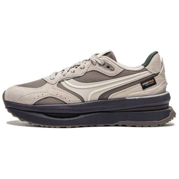 Li-Ning Li Ning Zhengrong Cushioning Slip Resistant Breathable Support Rebound Low top Casual Shoes Women's Gray Brown