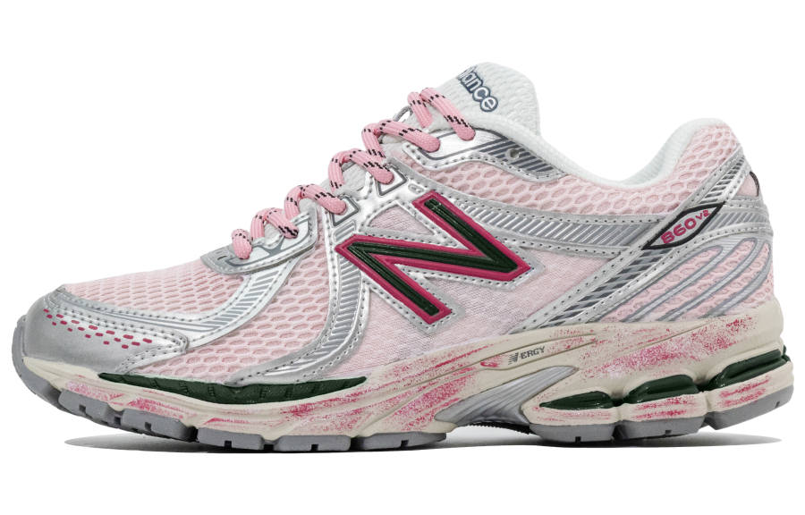 New Balance New Balance 860 Extreme Footwear, Peach Juice Gummies Breathable Low top Casual Shoes Unisex Black Pink Silver