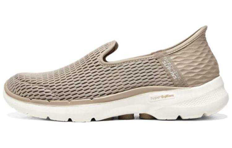 Skechers Go Walk 6 Hands Free Slip Ins Abrasion Resistant Low top Walking Shoes Women's Taupe