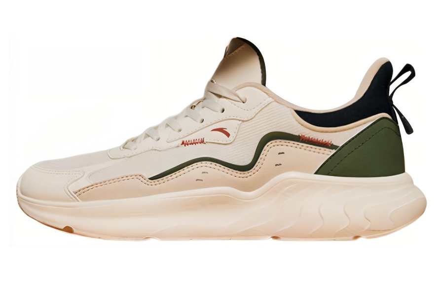 Anta City Scenery Slip Resistant Slip Resistant Low top Casual Shoes Men's Beige Green White
