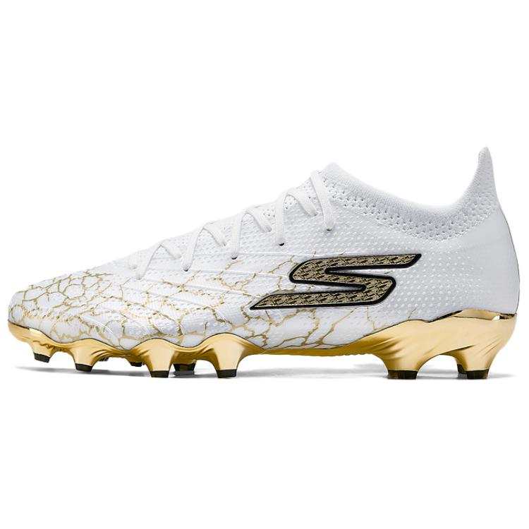 Skechers GO SOCCER MENS Cushioning Abrasion Resistant Cushioning, Wear Resistant Soccer Shoes Men's White Gold