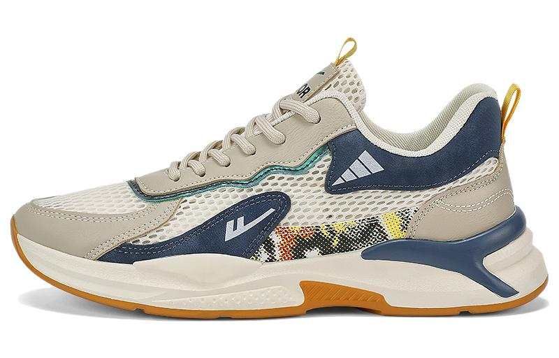 Warrior Abrasion Resistant Slip Resistant Low top Casual Shoes Men's Beige Blue