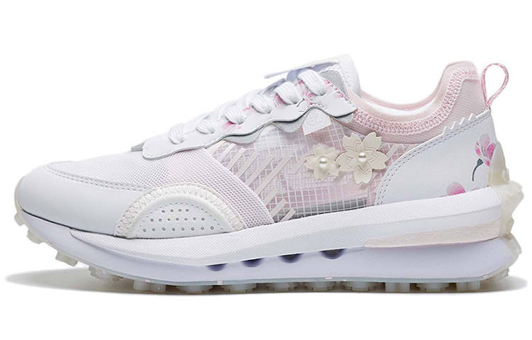 Li-Ning Li Ning Square And Round V2 Cherry Blossom Lightweight Slip Resistant Abrasion Resistant Low top Sports Casual Shoes
