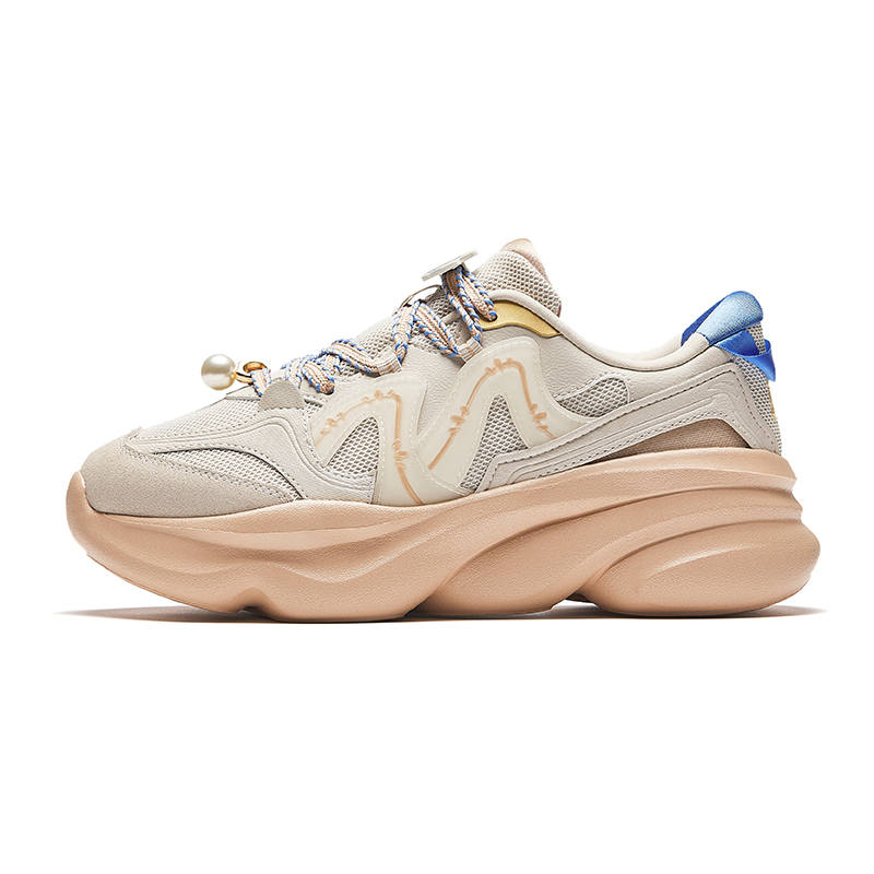 ANTA POP MART X Molly x Anta Collaboration 'ART TIME' Meow Shoes Low top Casual Shoes Women's Beige Brown