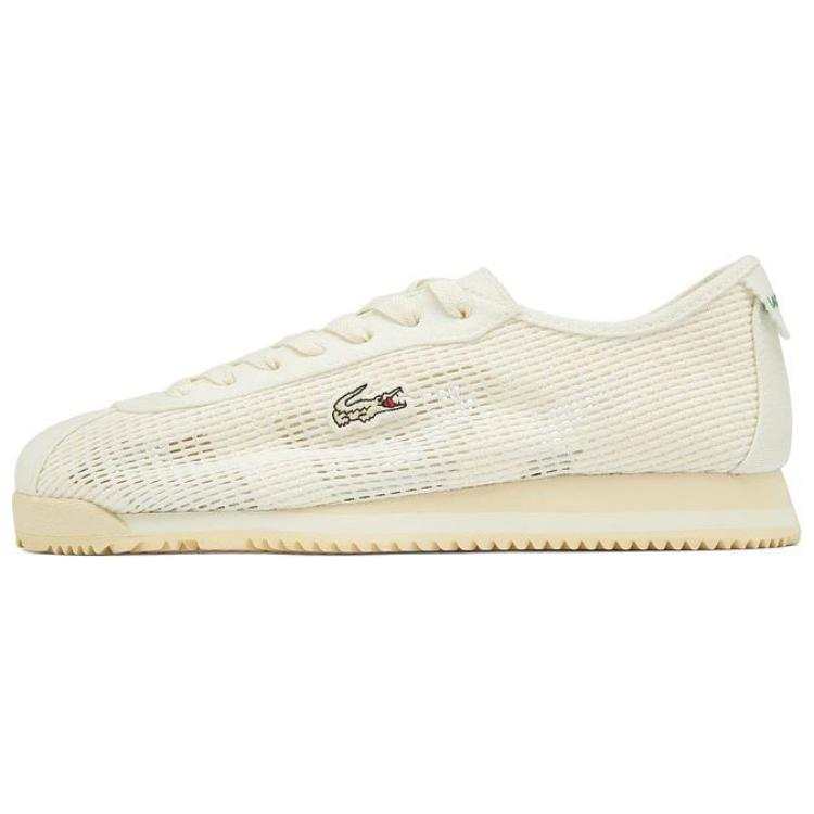 LACOSTE Abrasion Resistant Low top Casual Shoes Women's Ecru