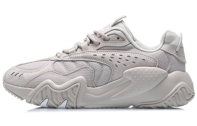 Li-Ning Li Ning Cat Paw Lite Fabric Cushioning Slip Resistant Abrasion Resistant Low top Running Shoes Men's Gray