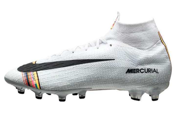 Nike Nike Mercurial Superfly 6 AG Artificial Ground Slip Resistant Abrasion Resistant Soccer Shoes Unisex White