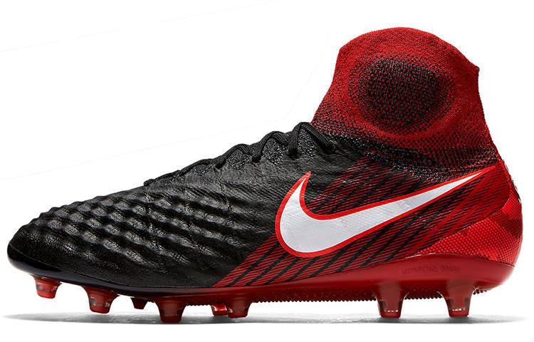 Nike Nike Magista Obra 2 AG Rubber Short Studs Cushioning Anti-Slip And Wear-Resistant Soccer Shoes Men's Black Red