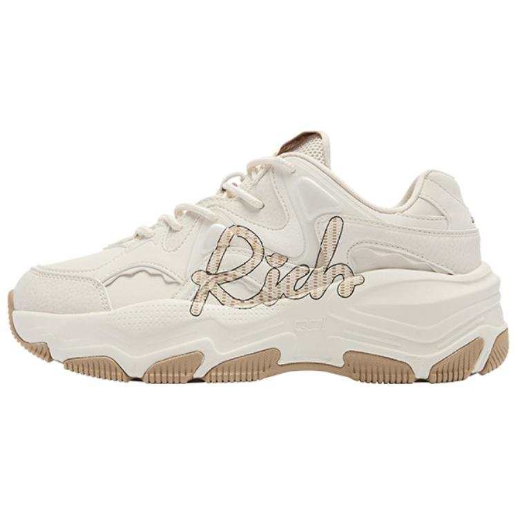 QIAODAN Quality Drying Slip Resistant Lightweight Height Increasing Low top Casual Shoes Women's Beige