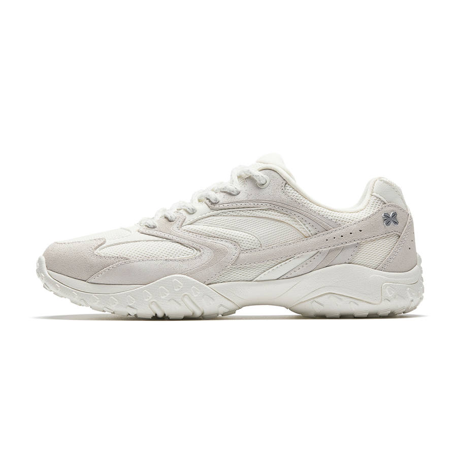 Anta Joyful Outdoor Thin Sole Shoes Cushioning Slip Resistant Low top Casual Shoes Women's White Silver