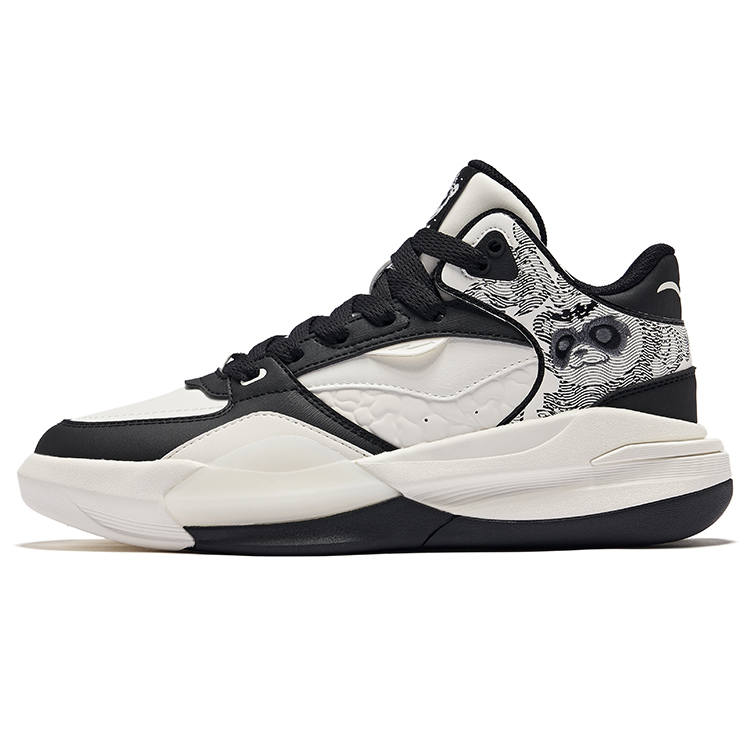 Erke Battery Panda 3V2 Slip Resistant Abrasion Resistant High top Casual Shoes Women's White Black