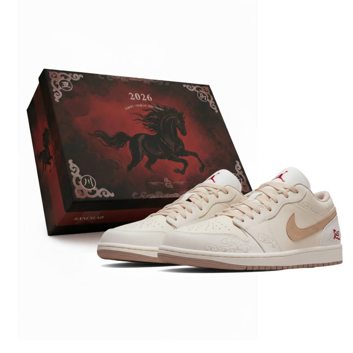 Jordan Jordan Air Jordan 1 Low Sail Three Times Laboratory, Horse Year, White Horse Seeking Cloud, Box Abrasion Resistant