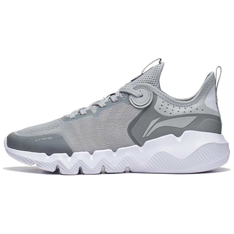 Li-Ning Li Ning Slip Resistant Abrasion Resistant Low top Casual Shoes Men's Gray