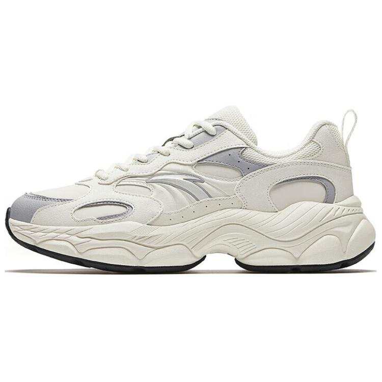 Anta Millennial Generation Slip Resistant Abrasion Resistant Low top Casual Shoes Men's White Gray