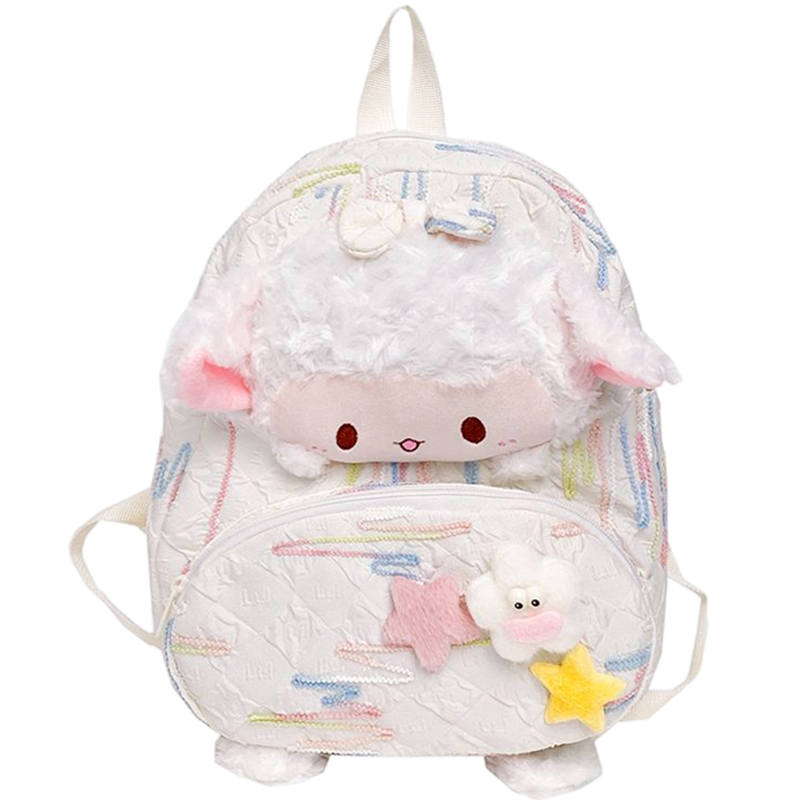Tonlion Nylon Fabric Backpack Regular Women's White