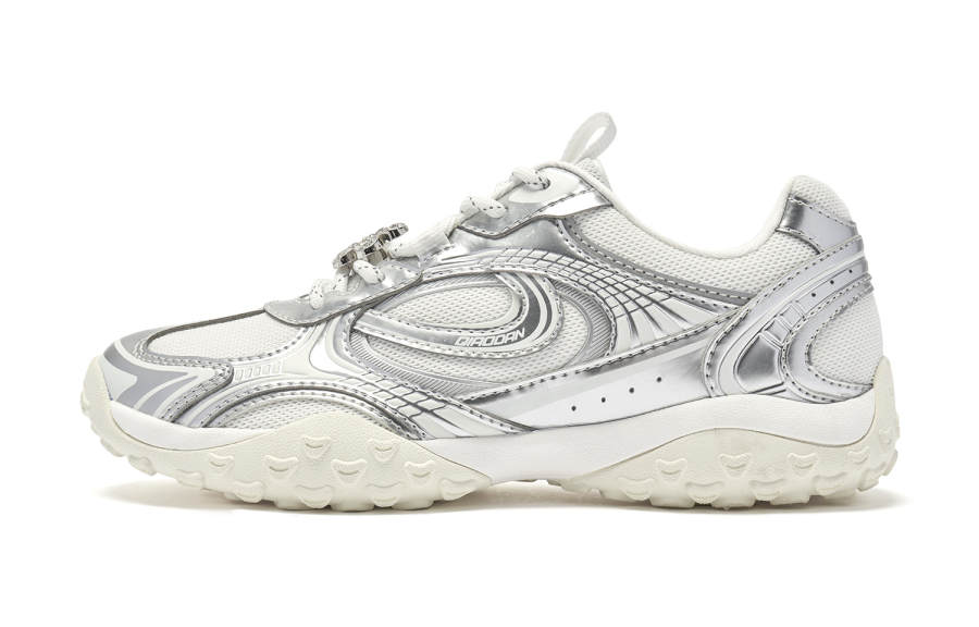 QIAODAN Abrasion Resistant Breathable Low top Casual Shoes Women's Silver White