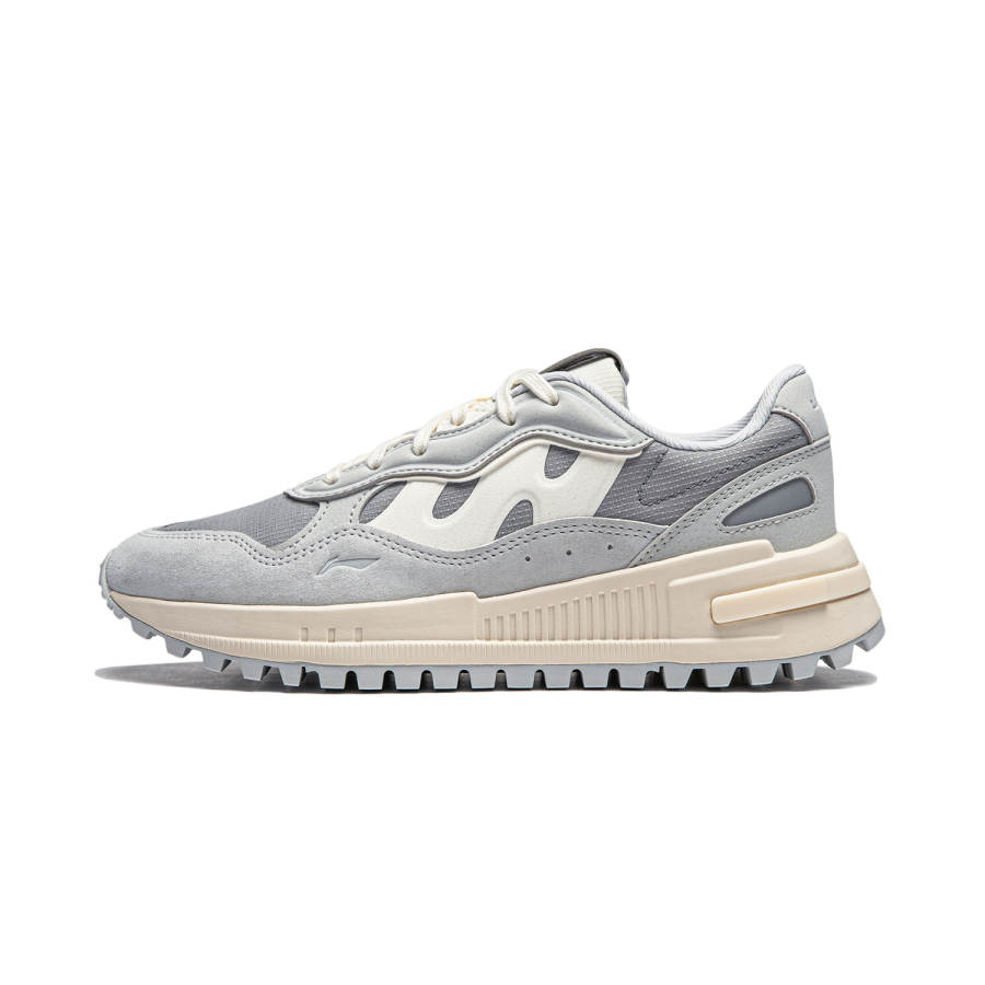 Li-Ning Li Ning ChengFeng Slip Resistant, Abrasion Resistant, Cushioning, Height Increasing Low top Casual Shoes Women's Gray