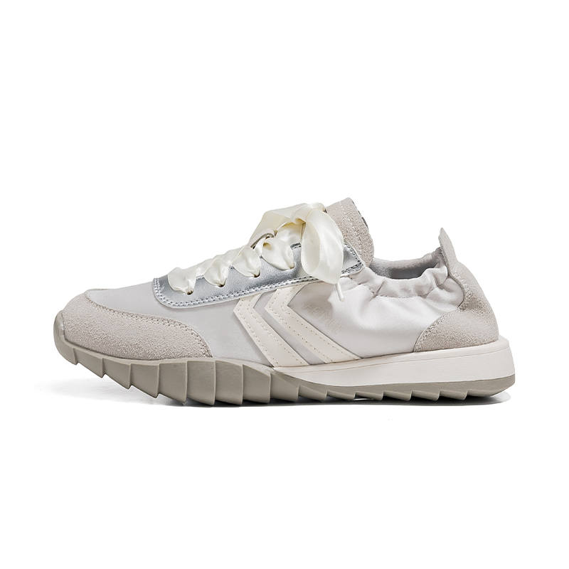 FEIYUE Slip-Resistant Abrasion-Resistant Low-top Casual Shoes Women's Silver Gray