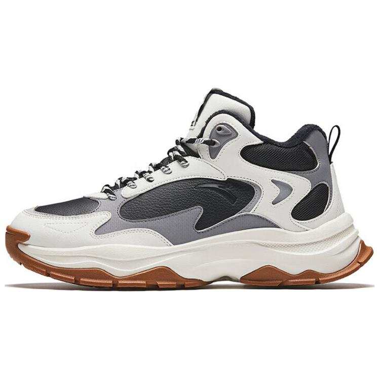 Anta Xunjie Fleece Lined Comfortable Versatile Cushioning Abrasion Resistant Thermal High top Casual Shoes Men's
