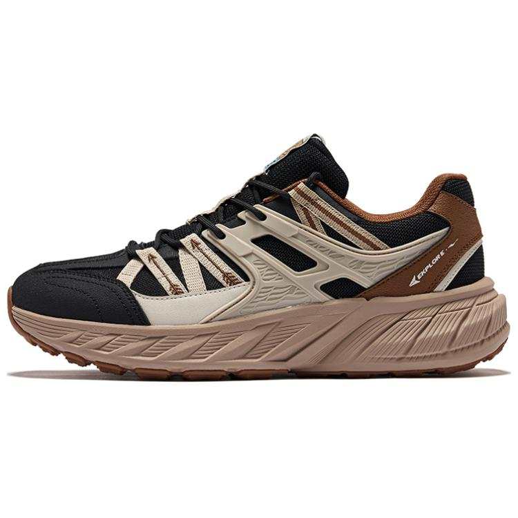 Erke Slip Resistant Abrasion Resistant Low top Casual Shoes Men's Jet Black Light Linen
