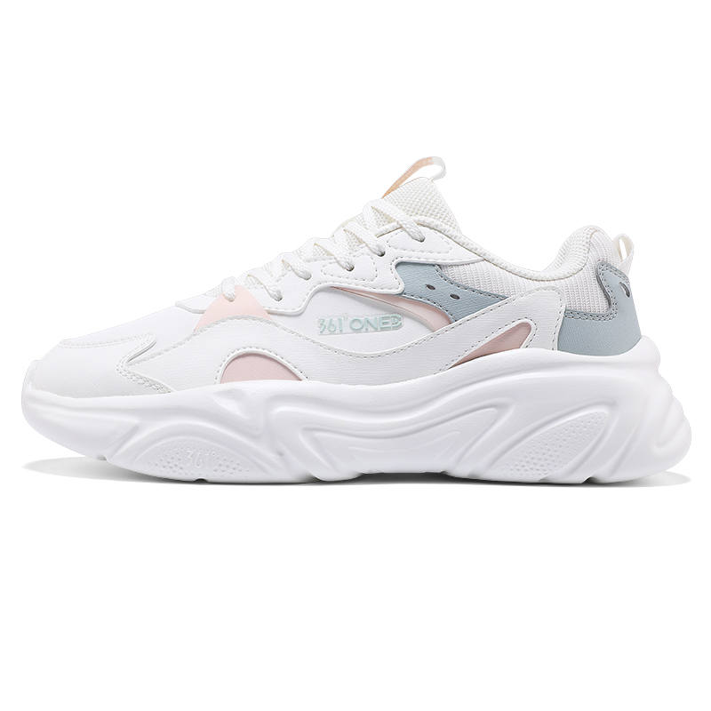 361° Wear resistant And Lightweight Low top Casual Shoes Women's Feather White Extraordinary Pink