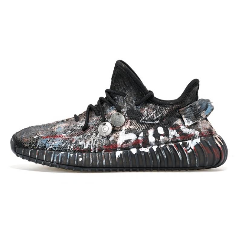 Adidas Originals Yeezy Boost 350 V2 Cushioning Breathable Cushioning Breathable Low top Casual Shoes Men's Black