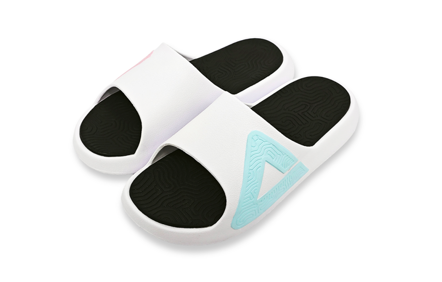 PEAK Tai Ji1.0 Abrasion Resistant Cushioning Slide Slippers Men's Pink Blue Mismatched
