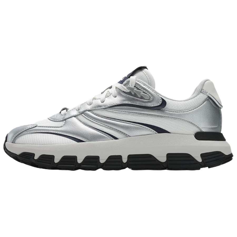 FILA RIBBON Textile, Synthetic Leather Abrasion Resistant Low top Casual Shoes Men's Gray White