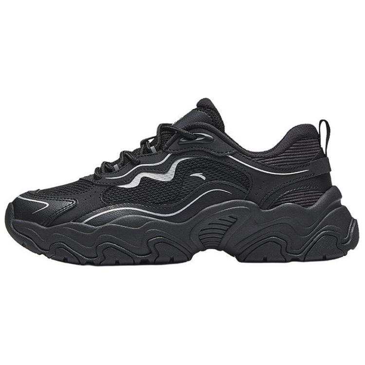 Anta Meteorite Slip Resistant Abrasion Resistant Low top Casual Shoes Women's Black Silver