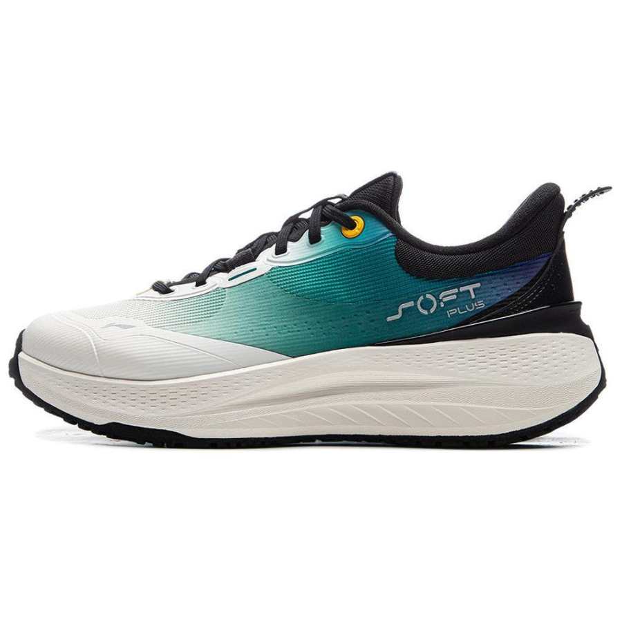 Li-Ning Li Ning SOFT PLUS Cushioning Slip Resistant Abrasion Resistant Lightweight Low top Casual Shoes Men's Black White Green