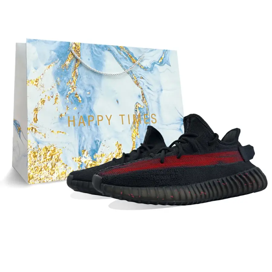 Adidas Originals Yeezy Boost 350 V2 Abrasion Resistant Abrasion Resistant Low top Casual Shoes Unisex Black Red