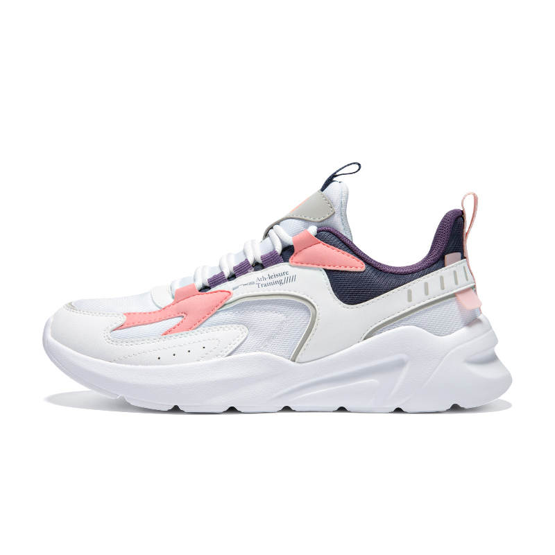 Erke Abrasion Resistant Breathable Low top Casual Shoes Women's Erke White Gray Ink Blue