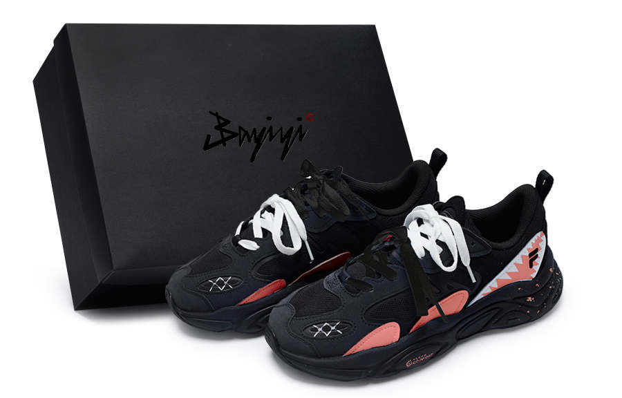 FILA Mars 2 Mars 2.0 811 Manufacturing, Tidal Orange, Special Shoe Box Low top Casual Shoes Men's Black Orange White