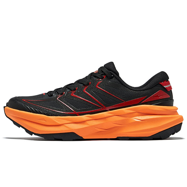 Erke Field Paths Low top Casual Shoes Men's Jet Black Crimson Cinnabar Red