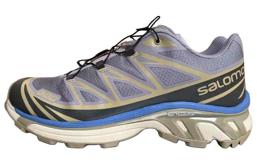 SALOMON XT 6 Cushioning Abrasion Resistant Low top Casual Shoes Unisex Gull Gray Color