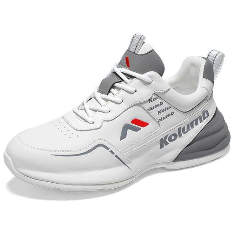 Kolumb Slip Resistant, Abrasion Resistant, Height Increasing Low top Casual Shoes Men's White Gray