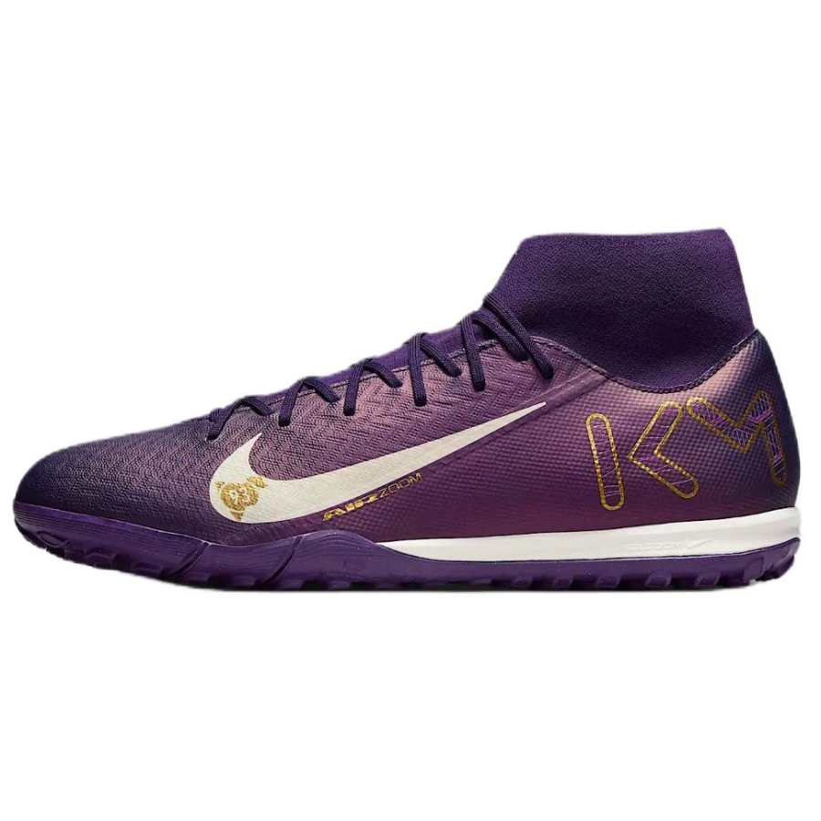 Nike Nike Mercurial Superfly 10 TF Turf Artificial Turf Slip Resistant Abrasion Resistant Soccer Shoes Unisex Purple White