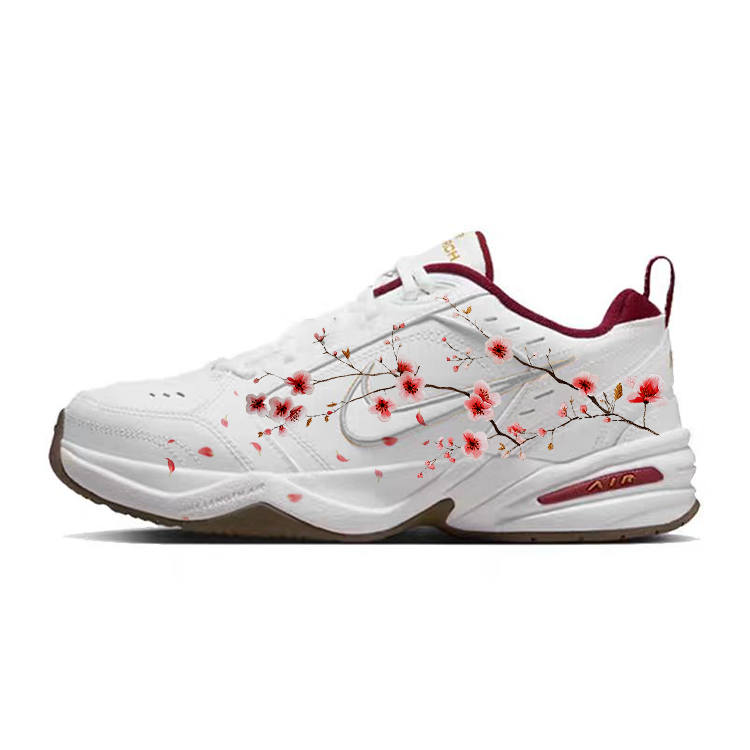 Nike Nike Air Monarch 4 Slip Resistant Abrasion Resistant Low top Casual Shoes Unisex White Pink