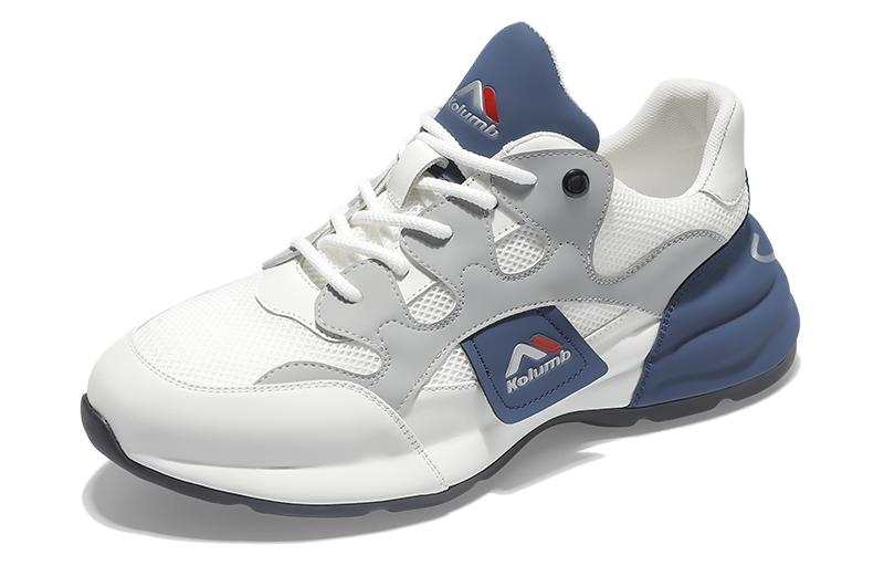KOLUMB Cushioning, Non Slip, And Waterproof Low top Casual Shoes Men's White Blue