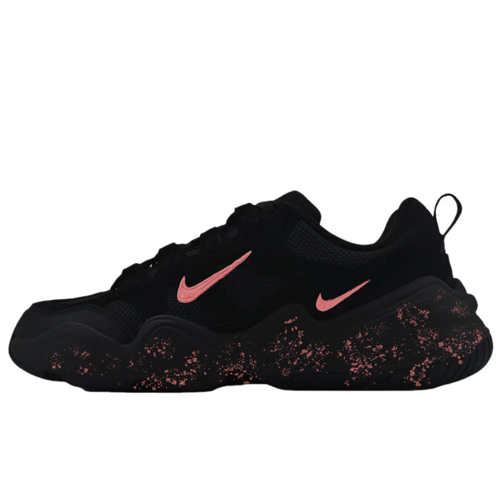 Nike Nike Tech Hera Pink Hook Ink Splatter Suede Breathable And Lightweight Low top Casual Shoes Unisex Pink