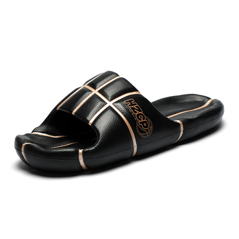 HZCP Ballspark x HZCP EVA Slip Resistant Slip Resistant Basketball Trendy Casual Slippers Unisex Black Gold