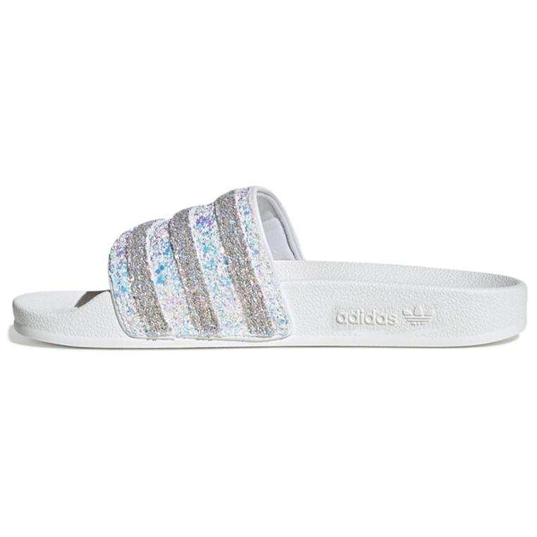 Adidas Originals ADILETTE Composite Sole Crystal Slip Resistant Slide Slippers Women's White