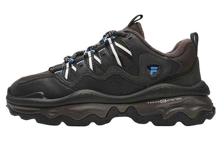 FILA FUSION QD 96 DX Textile, Synthetic Leather Low top Casual Shoes Men's Black Fleece Lined