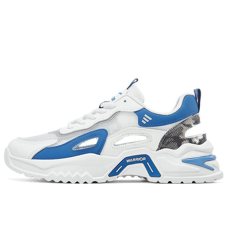 Warrior Cushioning, Wear Resistant Low top Casual Shoes Men's White Blue