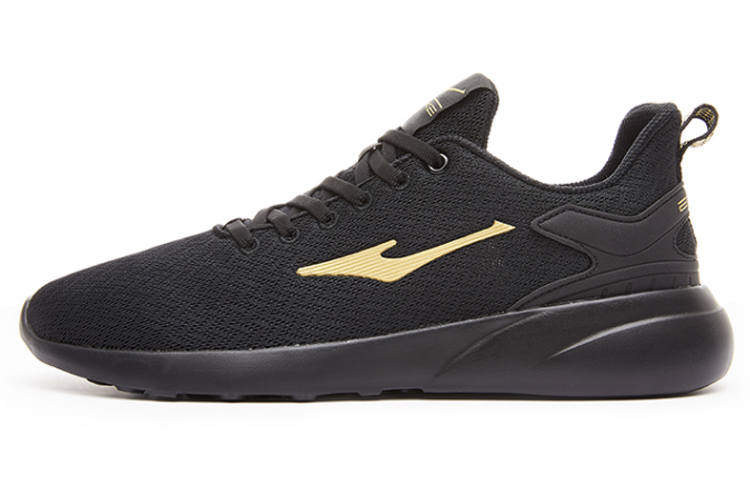 Erke Mesh, Synthetic Leather Cushioning Slip Resistant Abrasion Resistant Low top Sports Casual Shoes Men's Black